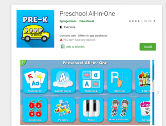 Preschool all-in-one app screen shot