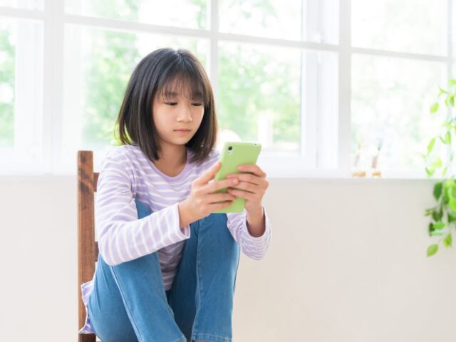 girl using a smart phone
