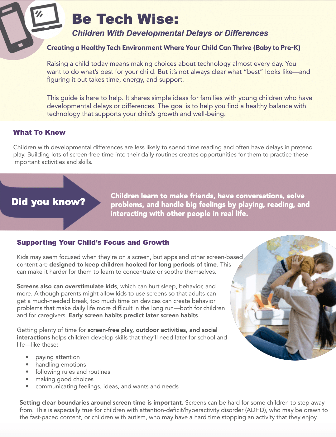 Be Techready Be Tech Wise! with young children - Fairplay
